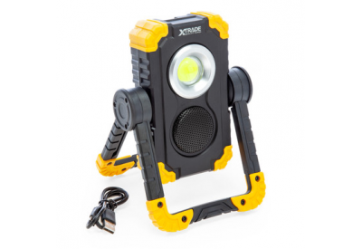 X Trade Rechargeable LED Audio Work Light with Power Bank and Bluetooth Speaker